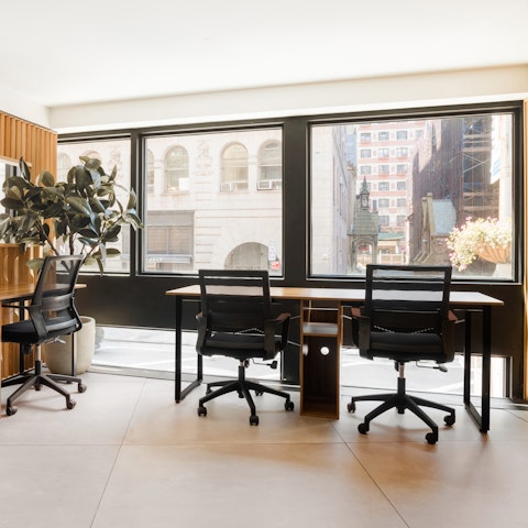 Knuckle down to some work in the building's communal co-working space