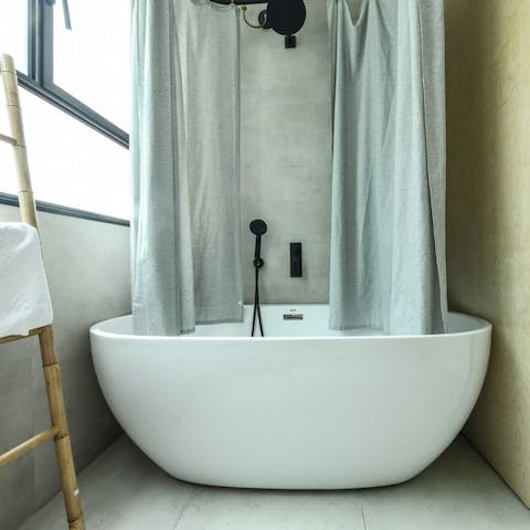 Soak in your bathtub for a relaxing step in your nighttime routine