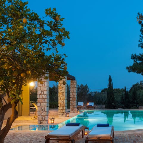 Listen to the crickets come dusk, relaxing under the lemon tree