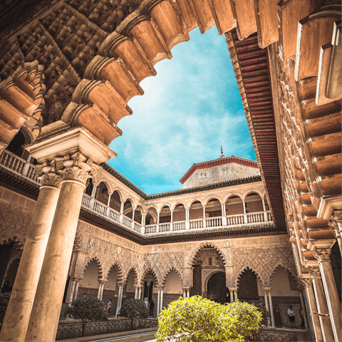 Explore the Royal Alcázar’s Moorish splendour – a ten-minute stroll away
