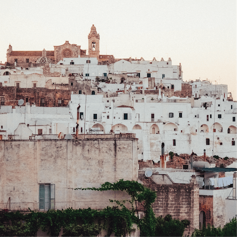 Explore the narrow cobblestone streets of Ostuni – it's just 6km away