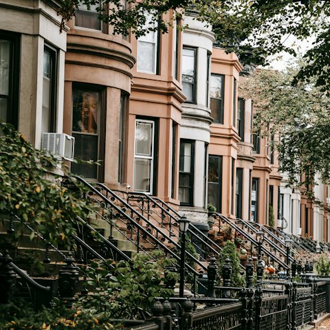 Stay in Stuyvesant Heights, home to traditional New York brownstones