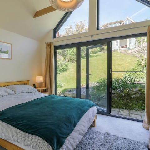 Wake up to calming garden views