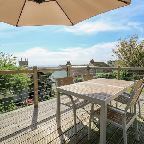 Enjoy outdoor dining on the peaceful patio