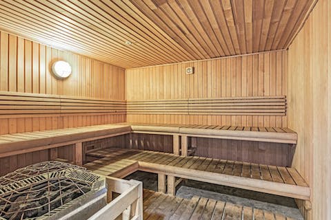 Unwind after a busy day with a steam in the communal sauna