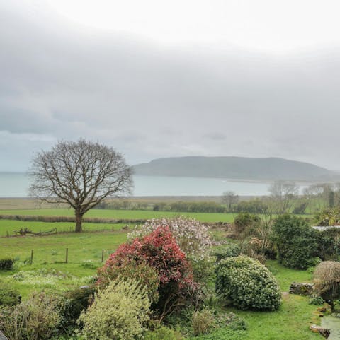 Enjoy far-reaching sea views from the garden