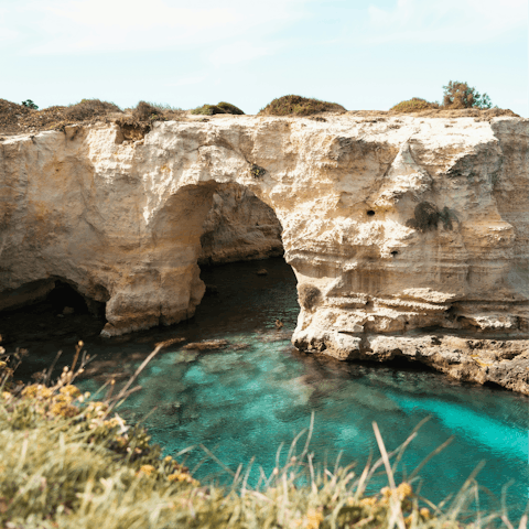 Visit the crystal clear waters of Otranto, only twenty-six kilometres away