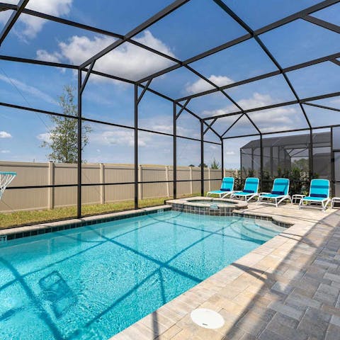 Savour blissful swims in the private pool and spa