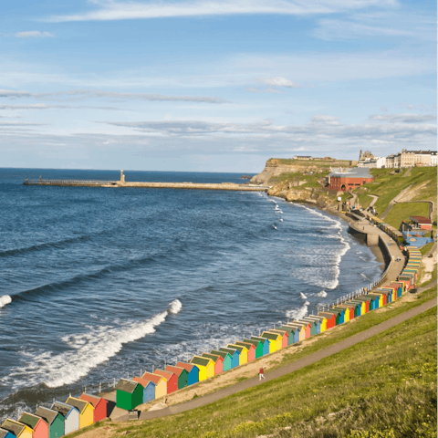Stay right on the seafront, only a few steps from Whitby Beach