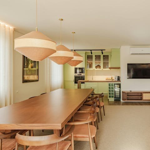 Feast on bacalhau à bras in the contemporary dining space