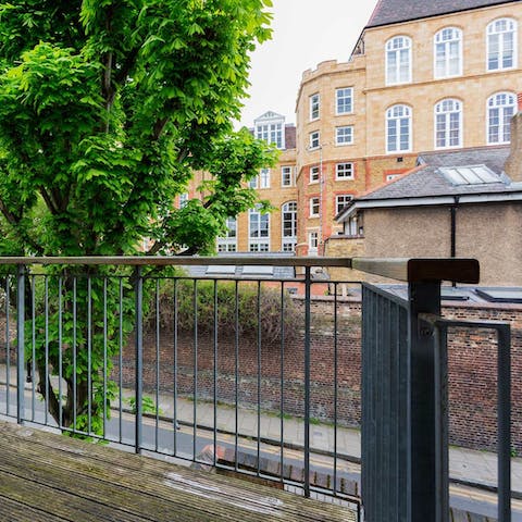 Enjoy your morning coffee on the private balcony