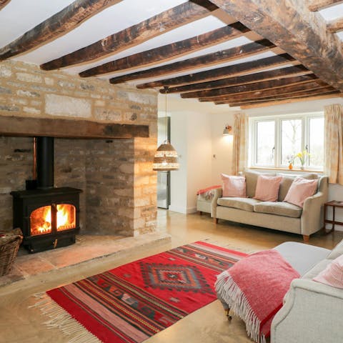 Wind down with relaxing evening drinks by the fire