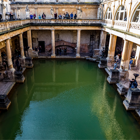 Discover the famous Roman Baths – a ten-minute walk away