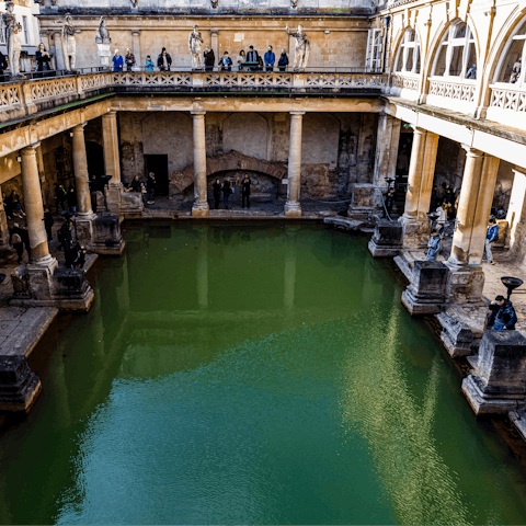 Discover the famous Roman Baths – a ten-minute walk away