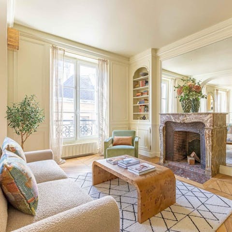 Relax in the elegant living area