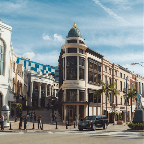 Explore the world-famous shopping of Rodeo Drive – less than a 15-minute drive away