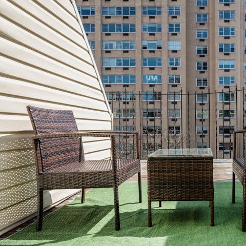 Relax on the terrace looking out over the UES locale