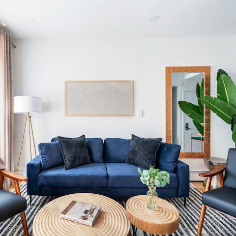 Put your feet up on the sofa after a day of exploring