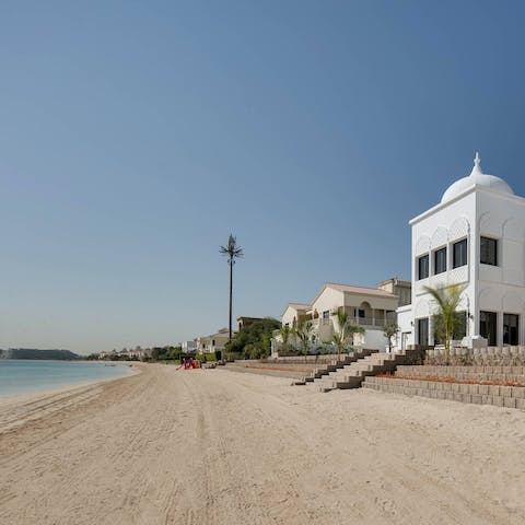 Stroll right out onto the beach on your doorstep