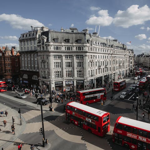 Take the tube to Oxford Circus for a spot of shopping – it's eight stops away