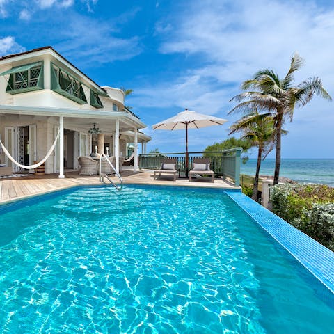Choose between swimming in the sea or the cooling water of the swimming pool