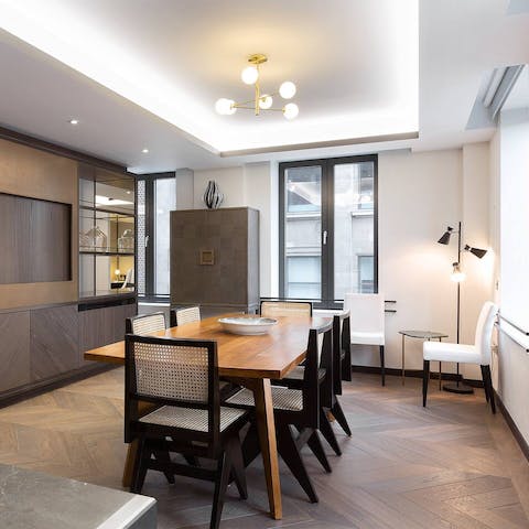 Enjoy dinner in the large, beautifully designed dining room