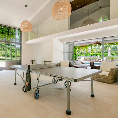 Take a break from the pool with a game of ping pong