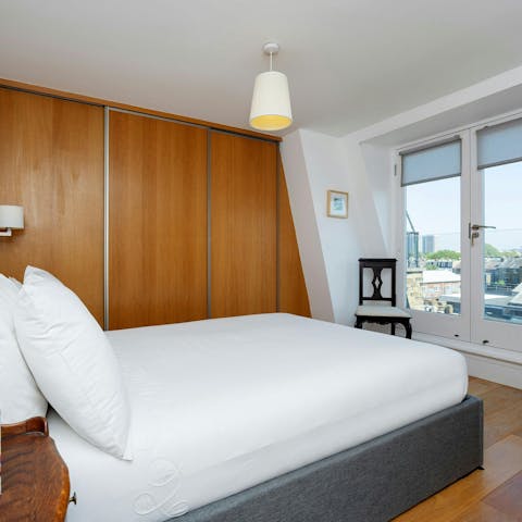 Admire rooftop views of West London from the master bedroom