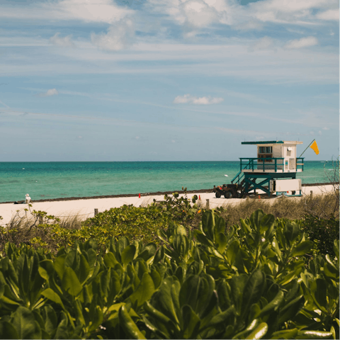Hit up the iconic South Beach, only a 10-minute drive away
