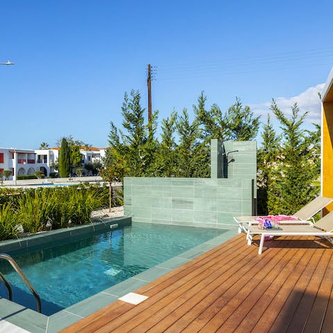 Bask in the sunshine before taking a refreshing dip in the plunge pool