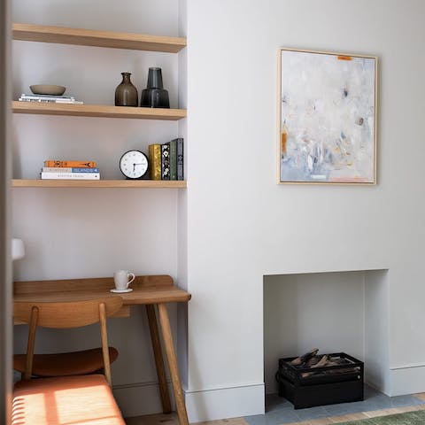 Catch up on work in the sitting room, which doubles as a bedroom