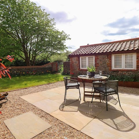 Unwind or soak up the sun in the private garden surrounded by nature