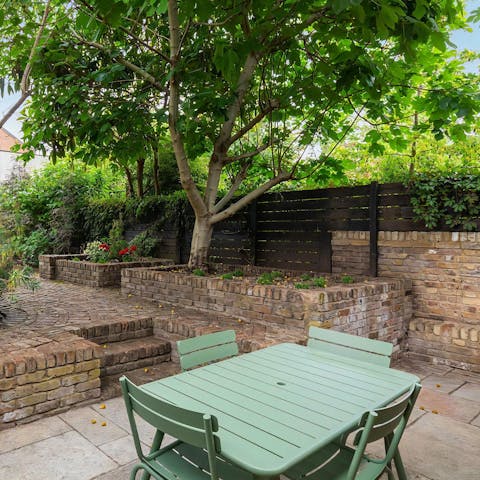 Escape the city streets in the private garden