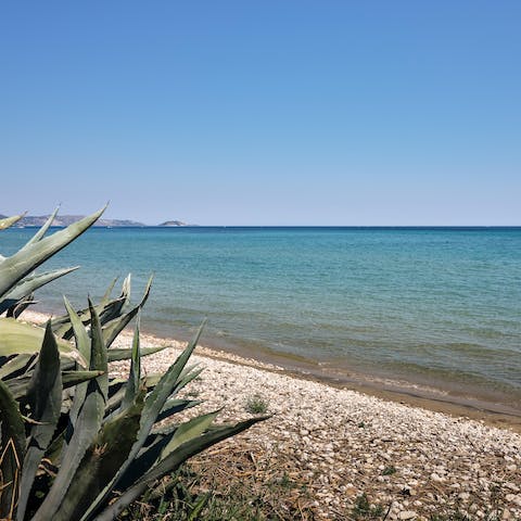 Spend hours swimming in the clear blue sea – you're right on the beachfront