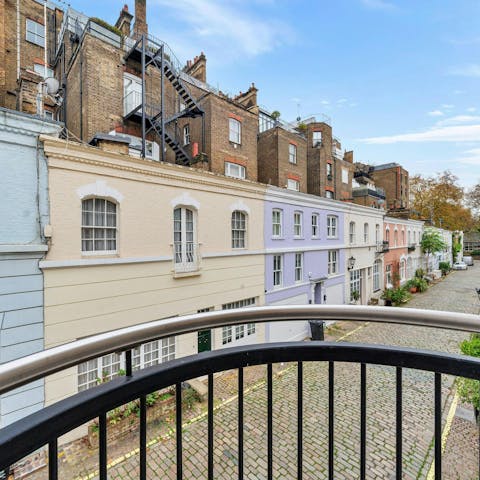 Admire the mews views on the Juliet balcony