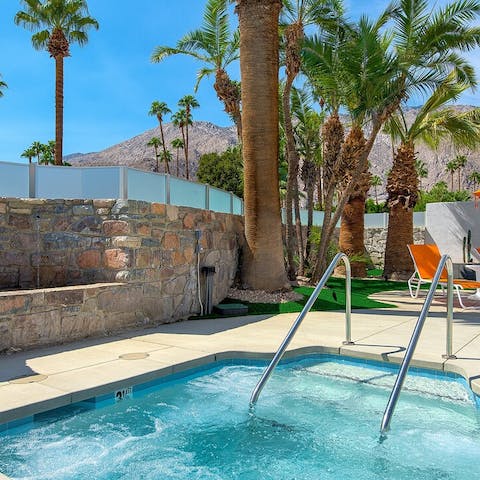Soak up the California sunshine while you rest in the hot tub