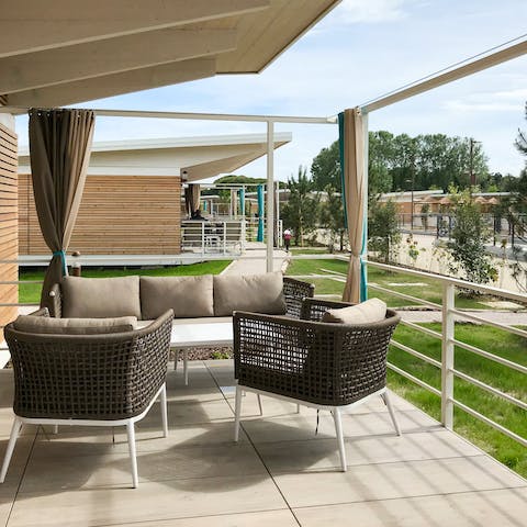 Sip sundowners on the home's terrace