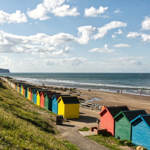 Stroll down to Whitby Beach, five minutes on foot