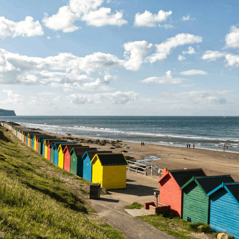 Stroll down to Whitby Beach, five minutes on foot