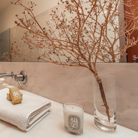 Relax in the bathrooms which are peaceful and spa-like