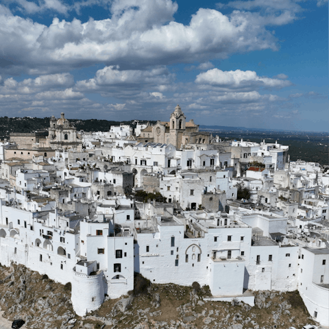 Take the short drive to the majestic city of Ostuni