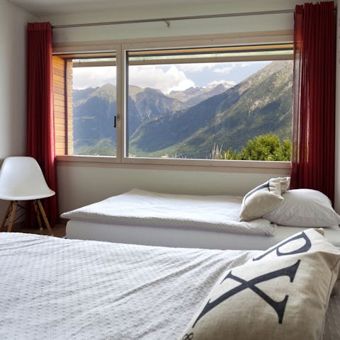 Wake up to incredible mountain vistas