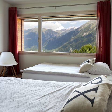 Wake up to incredible mountain vistas