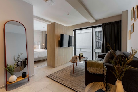 Settle into the living room as light fills the space