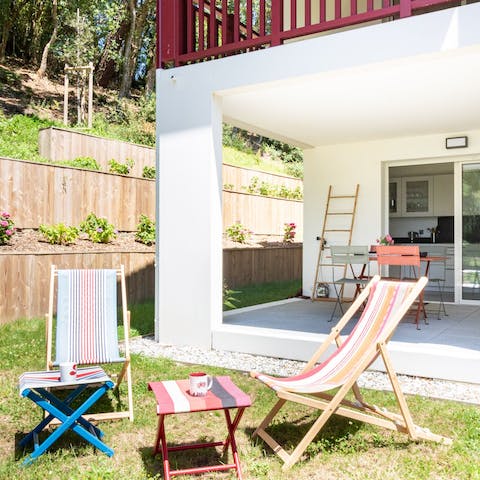 Chill out with a glass of wine in the sunny, west-facing courtyard