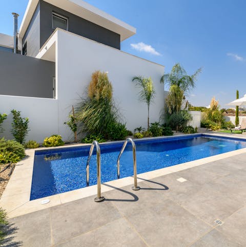 Take a refreshing dip in the private swimming pool
