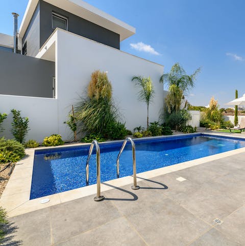 Take a refreshing dip in the private swimming pool