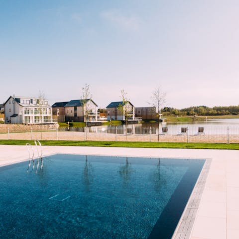 Head to the communal pool for a refreshing swim