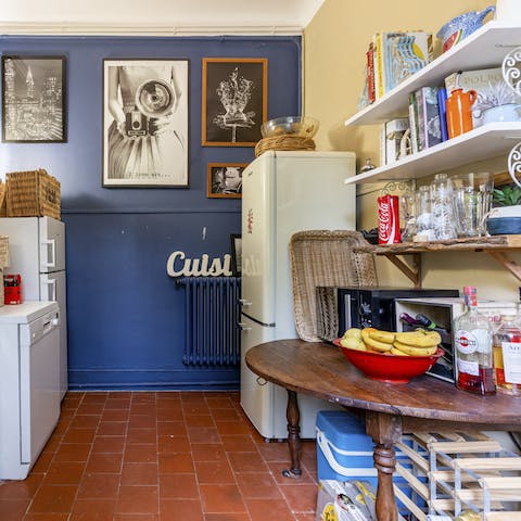 Peruse the cookbooks in the pantry and get a picnic together