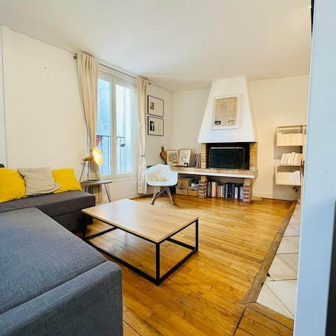 Relax by the fire when the Parisian weather turns chilly